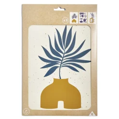 Gifi Affiche papier orange bleu et beige 30x40cm^ Cadeaux