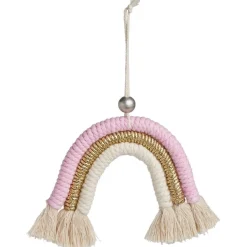 Gifi Arc-en-ciel à suspendre macramé beige rose doré 9,5xH10cm^ Décoration Sapin