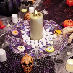 Outlet Gifi Assiette Halloween transparente crâne