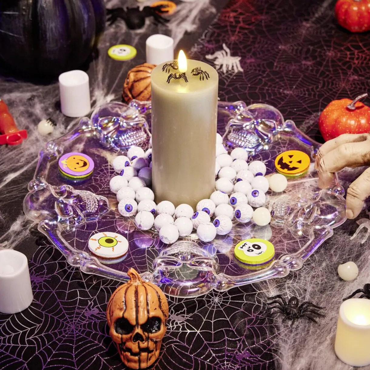 Outlet Gifi Assiette Halloween transparente crâne