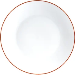 Clearance Gifi Assiette plate blanche à bord coloré dépareillé x4