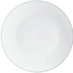 Clearance Gifi Assiette plate blanche à bord coloré dépareillé x4