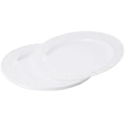 Best Gifi Assiette plate blanche contour avec motifs en relief x6