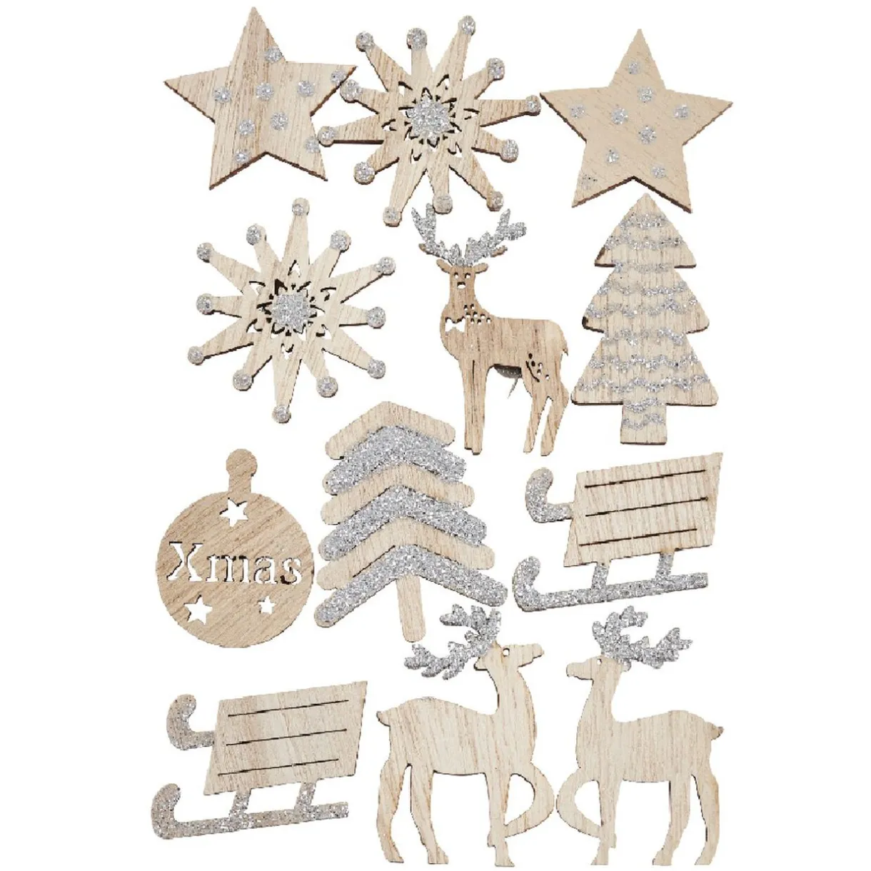 Clearance Gifi Autocollants thème Noël argentés