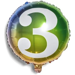 Outlet Gifi Ballon alu chiffre 3 métallisé multicolore Ø45cm