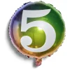 Best Gifi Ballon alu chiffre 5 métallisé multicolore Ø45cm