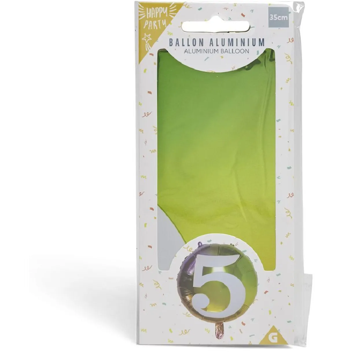 Best Gifi Ballon alu chiffre 5 métallisé multicolore Ø45cm