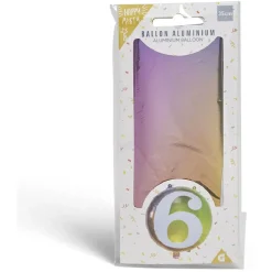 Online Gifi Ballon alu chiffre 6 métallisé multicolore Ø45cm