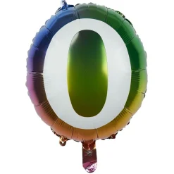 Best Gifi Ballon alu chiffre 0 métallisé multicolore Ø45cm