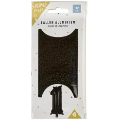 Clearance Gifi Ballon chiffre 1 noir argenté ou doré