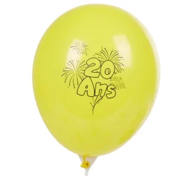 Outlet Gifi Ballon de baudruche anniversaire 20 ans multicolore x10