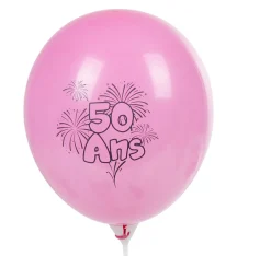 Sale Gifi Ballon de baudruche anniversaire 50 ans multicolore x10