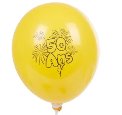 Sale Gifi Ballon de baudruche anniversaire 50 ans multicolore x10