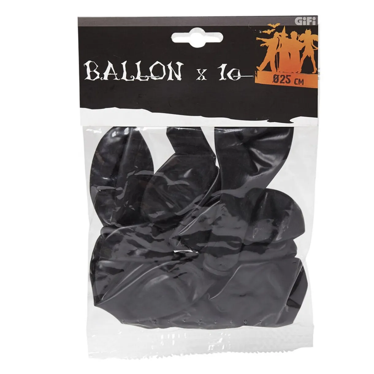 Outlet Gifi Ballon de baudruche noir Halloween x10
