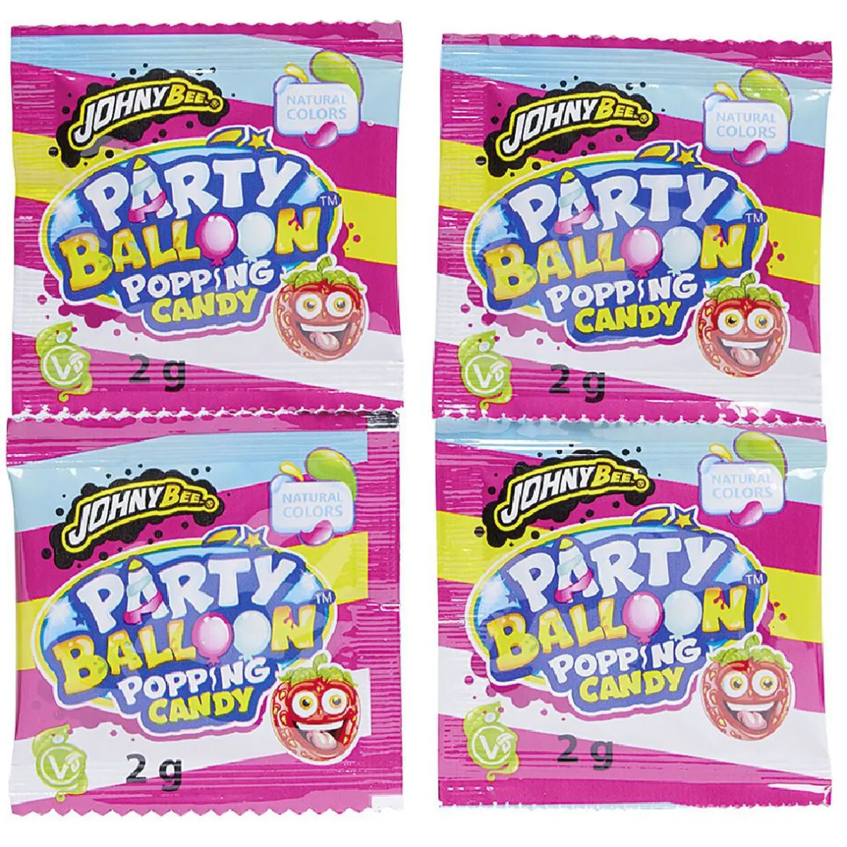 Outlet Gifi Ballon de fête x2 avec sachet de poudre pétillante x4