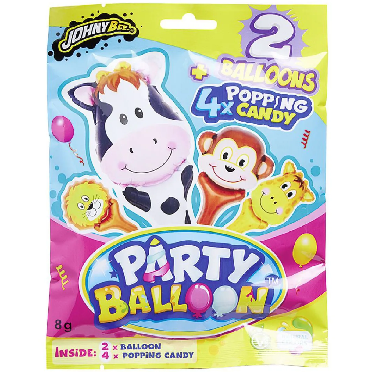 Outlet Gifi Ballon de fête x2 avec sachet de poudre pétillante x4