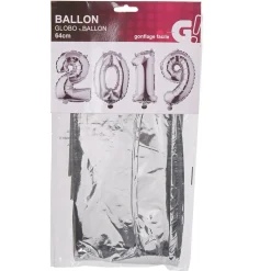 Online Gifi Ballon gonflable chiffre 2019 déco nouvel an H. 34 cm argenté