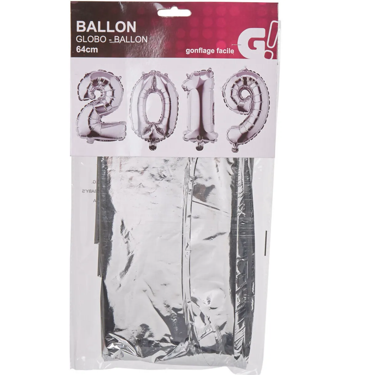 Online Gifi Ballon gonflable chiffre 2019 déco nouvel an H. 34 cm argenté