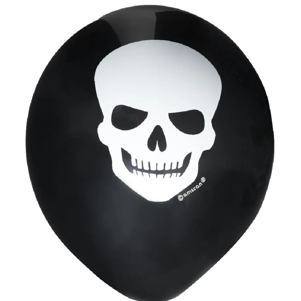 Best Gifi Ballon gonflable latex noir imprimé tête de mort blanc x6