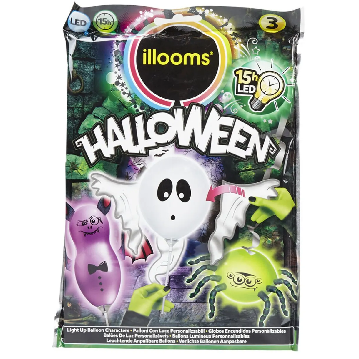 Best Gifi Ballon led Halloween personnalisable x3