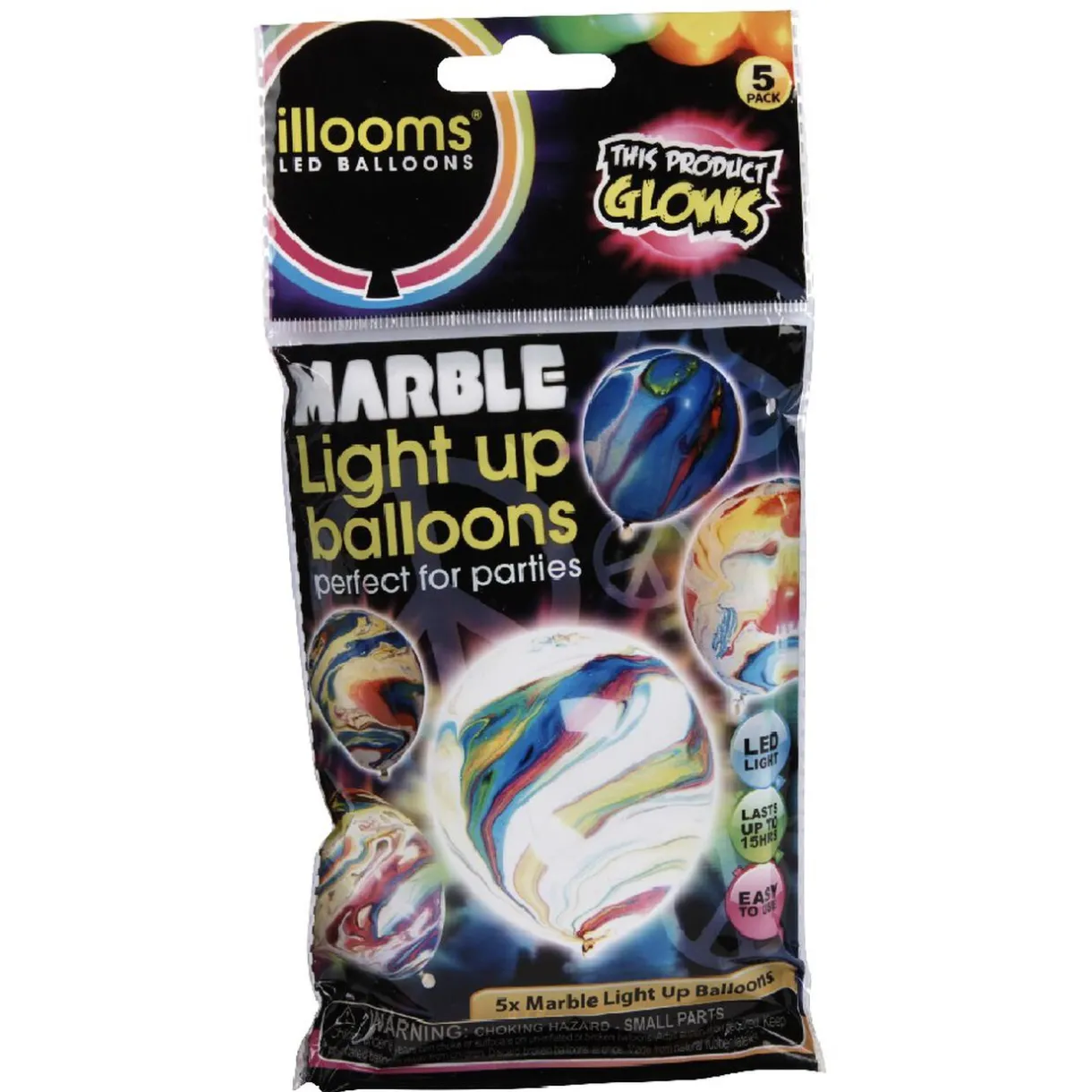 Clearance Gifi Ballon lumineux LED design marbre multicolore x4
