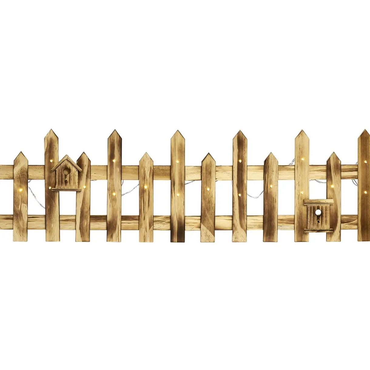 Gifi Barrière en bois lumineuse clôture de Noël 18 LED blanc chaud^ Décoration Intérieure De Noël