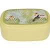 Sale Gifi Bento jaune décor feuilles de palmier et toucan