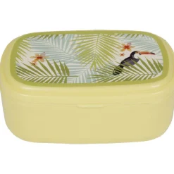 Sale Gifi Bento jaune décor feuilles de palmier et toucan