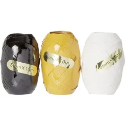 Gifi Bolduc Noël blanc noir et jaune 10m x3^ Loisirs Créatifs Et Emballage Cadeau