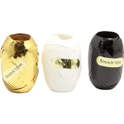 Gifi Bolduc Noël noir blanc et doré 10m x3^ Loisirs Créatifs Et Emballage Cadeau