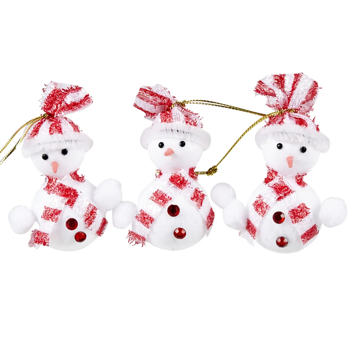 Gifi Bonhomme de neige à suspendre X 3 rouge^ Décoration Sapin