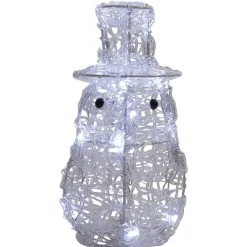 Gifi Bonhomme de neige lumineux blanc fixe h. 22 cm^ Décoration Extérieure De Noël