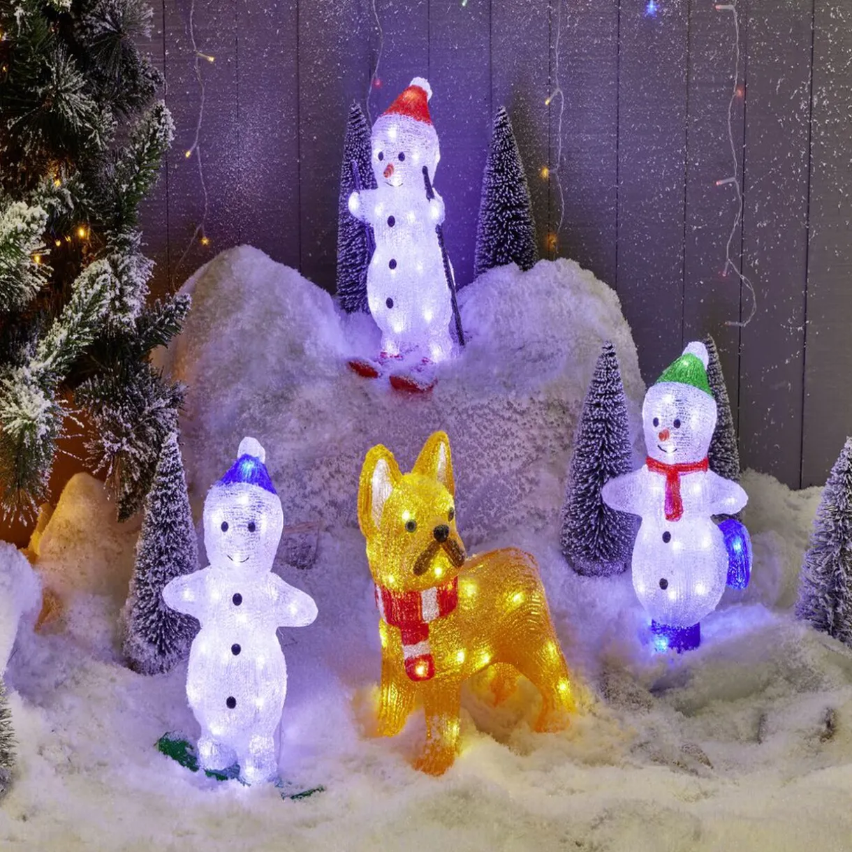 Gifi Bonhomme de neige lumineux 30 LED^ Décoration Extérieure De Noël