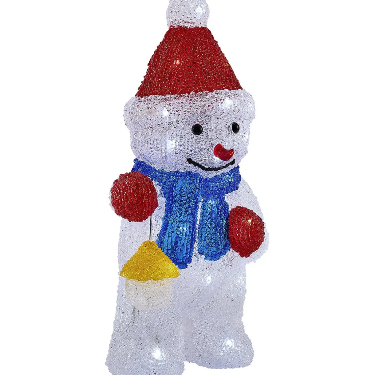 Gifi Bonhomme de neige lumineux 30 led déco Noël^ Décoration Extérieure De Noël