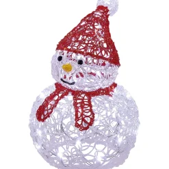 Gifi Bonhomme de neige lumineux 35 LED déco Noël^ Décoration Extérieure De Noël