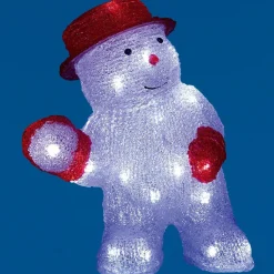 Gifi Bonhomme de neige Noël lumineux h.28 cm^ Décoration Extérieure De Noël