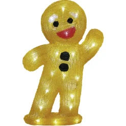 Gifi Bonhomme Pain d'épices lumineux 30LED blanc froid H40cm^ Décoration Extérieure De Noël