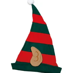 Gifi Bonnet de lutin vert rouge^ Déguisement Et Tenue De Noël