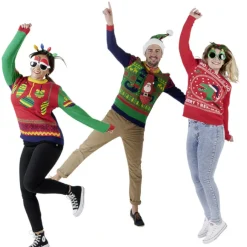 Gifi Bonnet de Noël à pompon sequin réversible rouge vert blanc^ Déguisement Et Tenue De Noël