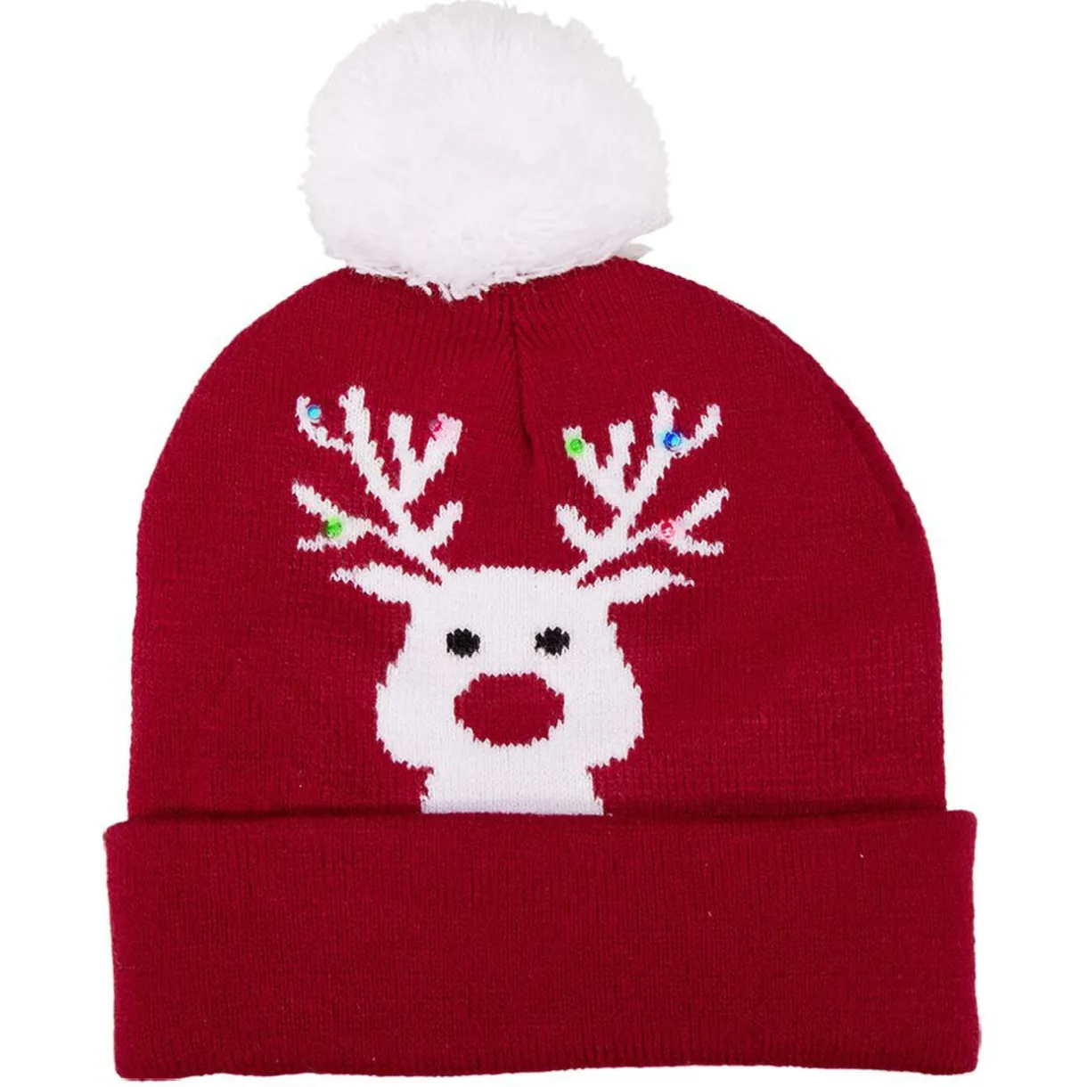 Gifi Bonnet de Noël Adulte en tricot lumineux^ Déguisement Et Tenue De Noël