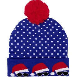 Gifi Bonnet de Noël Adulte en tricot lumineux^ Déguisement Et Tenue De Noël