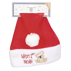 Gifi Bonnet de Noël enfant Mon premier Noël rouge blanc^ Déguisement Et Tenue De Noël