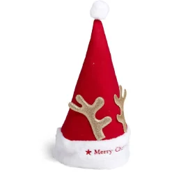 Gifi Bonnet de Noël enfant renne Merry Christmas rouge et blanc^ Déguisement Et Tenue De Noël