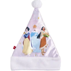 Gifi Bonnet de Noël Princesses Disney rose et blanc 26xH34cm^ Déguisement Et Tenue De Noël