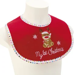 Gifi Bonnet et Bavoir brodés pour bébé de Noël^ Déguisement Et Tenue De Noël