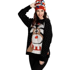 Gifi Bonnet guirlande de Noël 6 LED^ Déguisement Et Tenue De Noël