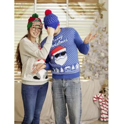 Gifi Bonnet lumineux de Noël adulte^ Déguisement Et Tenue De Noël