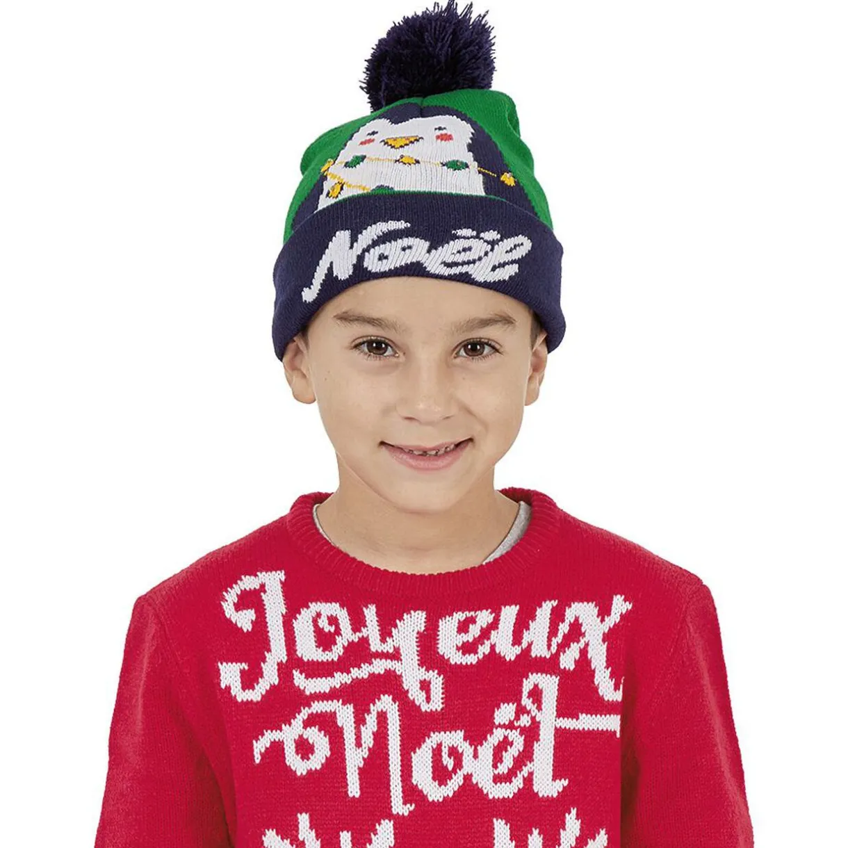Gifi Bonnet lumineux de Noël enfant^ Déguisement Et Tenue De Noël