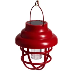 Gifi Borne solaire à suspendre rouge Ø12xH14cm^ Décoration Extérieure De Noël
