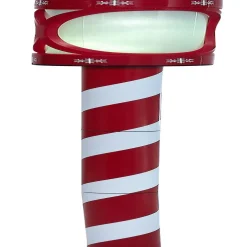 Gifi Borne solaire rouge et blanche 10LED couleurs changeantes H100cm^ Décoration Extérieure De Noël